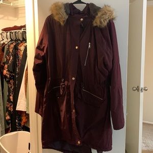 Burgundy winter jacket